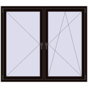 REHAU ENERGY-SAVING SYNEGO MD 1600x1400 mm BLACK_BROWN two-sided