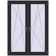 Tilt-and-Turn 1170x1550 mm REHAU ENERGY-SAVING SYNEGO MD BLACK_ULTI-MATT two-sided