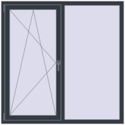 REHAU OPTIMUM EURO-DESIGN 70 1450x1450 mm ANTHRACITE_GREY_STRUKTURAL two-sided