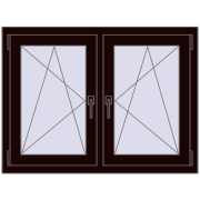 Okna skrzydłowe 1080x800 mm REHAU ENERGY-SAVING SYNEGO MD CHOCOLATE_BROWN dwustronny