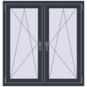 Okna skrzydłowe 1050x1145 mm REHAU ENERGY-SAVING SYNEGO MD ANTHRACITE_GREY_STRUKTURAL dwustronny