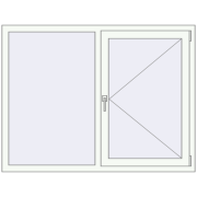 REHAU ENERGY-SAVING SYNEGO MD 1450x1100 mm RAL 9016 Traffic white two-sided