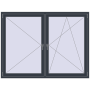 REHAU OPTIMUM EURO-DESIGN 70 1800x1350 mm ANTHRACITE_GREY_STRUKTURAL two-sided
