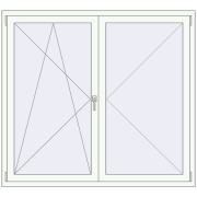 REHAU OPTIMUM EURO-DESIGN 70 1580x1440 mm RAL 9016 Traffic white two-sided