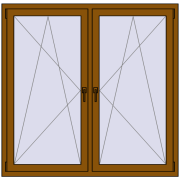 REHAU OPTIMUM EURO-DESIGN 70 1465x1435 mm GOLDEN OAK two-sided