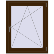 REHAU OPTIMUM EURO-DESIGN 70 800x1000 mm DARK_OAK two-sided