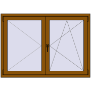 REHAU ENERGY-SAVING SYNEGO MD 1400x1000 mm GOLDEN OAK two-sided