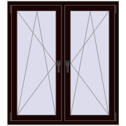 REHAU ENERGY-SAVING SYNEGO MD 1185x1310 mm CHOCOLATE_BROWN dwustronny