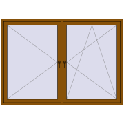 REHAU ENERGY-SAVING SYNEGO MD 2050x1450 mm GOLDEN OAK two-sided