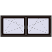 Okna skrzydłowe 1830x740 mm REHAU ENERGY-SAVING SYNEGO MD BLACK_BROWN dwustronny