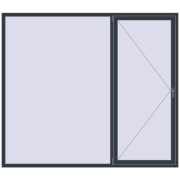 REHAU OPTIMUM EURO-DESIGN 70 2400x2100 mm ANTHRACITE_GREY_STRUKTURAL two-sided