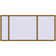 Okna skrzydłowe 3000x1400 mm KORSA BRILLANT DESIGN GOLDEN OAK dwustronny