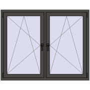 REHAU ENERGY-SAVING SYNEGO MD 1470x1160 mm BASALT_GREY dwustronny