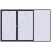 Okna skrzydłowe 3600x2300 mm REHAU OPTIMUM EURO-DESIGN 70 ANTHRACITE_GREY_STRUKTURAL dwustronny Okna skrzydłowe 3600x2300 mm REHAU OPTIMUM EURO-DESIGN 70 ANTHRACITE_GREY_STRUKTURAL dwustronny