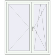 REHAU OPTIMUM EURO-DESIGN 70 1220x1450 mm RAL 9016 Traffic white two-sided