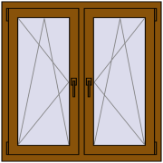 Okna skrzydłowe 1020x1010 mm REHAU ENERGY-SAVING SYNEGO MD GOLDEN OAK dwustronny