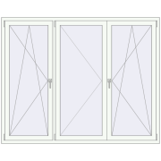 Tilt-and-Turn 2000x1600 mm REHAU ENERGY-SAVING SYNEGO MD RAL 9016 Traffic white two-sided