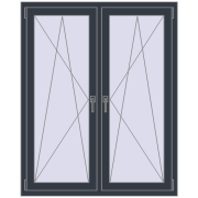 REHAU ENERGY-SAVING SYNEGO MD 1170x1430 mm ANTHRACITE_GREY_STRUKTURAL dwustronny