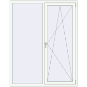 REHAU OPTIMUM EURO-DESIGN 70 1400x1800 mm RAL 9016 Traffic white two-sided