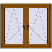 REHAU ENERGY-SAVING SYNEGO MD 1320x1115 mm GOLDEN OAK dwustronny