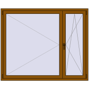 REHAU OPTIMUM EURO-DESIGN 70 1700x1400 mm GOLDEN OAK two-sided