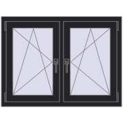 Okna skrzydłowe 1080x800 mm REHAU ENERGY-SAVING SYNEGO MD BLACK_ULTI-MATT dwustronny