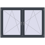 REHAU ENERGY-SAVING SYNEGO MD 1680x1145 mm ANTHRACITE_GREY_STRUKTURAL dwustronny