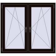 REHAU ENERGY-SAVING SYNEGO MD 1290x1160 mm BLACK_BROWN dwustronny