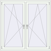 REHAU BRILLANT DESIGN 1440x1440 mm RAL 9016 Traffic white two-sided