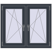 Okna skrzydłowe 1005x920 mm REHAU ENERGY-SAVING SYNEGO MD ANTHRACITE_GREY_STRUKTURAL dwustronny
