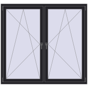 REHAU ENERGY-SAVING SYNEGO MD 1695x1535 mm BLACK_ULTI-MATT dwustronny REHAU ENERGY-SAVING SYNEGO MD 1695x1535 mm BLACK_ULTI-MATT dwustronny