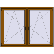 REHAU ENERGY-SAVING SYNEGO MD 1620x1190 mm GOLDEN OAK dwustronny