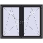 REHAU ENERGY-SAVING SYNEGO MD 1455x1190 mm BLACK_ULTI-MATT dwustronny