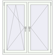 REHAU OPTIMUM EURO-DESIGN 70 1200x1300 mm RAL 9016 Traffic white two-sided