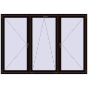 REHAU OPTIMUM EURO-DESIGN 70 2300x1600 mm BLACK_BROWN two-sided