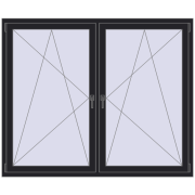 Okna skrzydłowe 1815x1460 mm REHAU ENERGY-SAVING SYNEGO MD BLACK_ULTI-MATT dwustronny