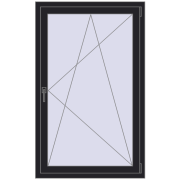 Okna skrzydłowe 900x1450 mm KORSA BRILLANT DESIGN BLACK_ULTI-MATT dwustronny