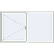 REHAU OPTIMUM EURO-DESIGN 70 1950x1150 mm RAL 9016 Traffic white two-sided