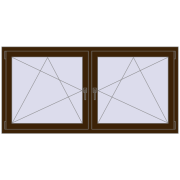 Tilt-and-Turn 1770x860 mm REHAU ENERGY-SAVING SYNEGO MD DARK_OAK two-sided