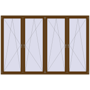 Tilt-and-Turn 3000x2000 mm REHAU ENERGY-SAVING SYNEGO MD WALNUT two-sided