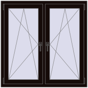 REHAU OPTIMUM EURO-DESIGN 70 1150x1150 mm BLACK_BROWN two-sided