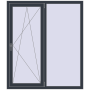 REHAU ENERGY-SAVING SYNEGO MD 1300x1500 mm ANTHRACITE_GREY_STRUKTURAL two-sided