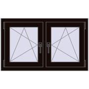 REHAU OPTIMUM EURO-DESIGN 70 1000x600 mm BLACK_BROWN two-sided
