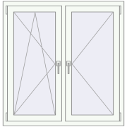 REHAU ENERGY-SAVING SYNEGO MD 1135x1165 mm RAL 9016 Traffic white two-sided