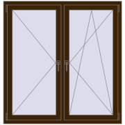 REHAU OPTIMUM EURO-DESIGN 70 1350x1400 mm DARK_OAK two-sided