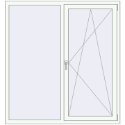 REHAU BRILLANT DESIGN 1500x1599 mm RAL 9016 Traffic white two-sided
