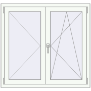 REHAU ENERGY-SAVING SYNEGO MD 1125x1060 mm RAL 9016 Traffic white two-sided