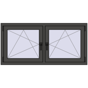 REHAU ENERGY-SAVING SYNEGO MD 1410x665 mm BASALT_GREY dwustronny