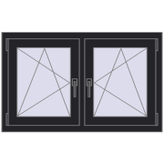 REHAU ENERGY-SAVING SYNEGO MD 1065x650 mm BLACK_ULTI-MATT dwustronny