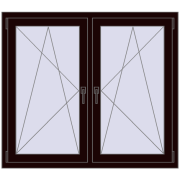 REHAU ENERGY-SAVING SYNEGO MD 1275x1085 mm CHOCOLATE_BROWN dwustronny
